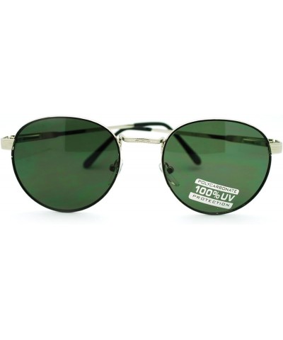 Petite Round Sunglasses Thin Metal Frame Vintage Fashion Black Silver green $9.54 Round