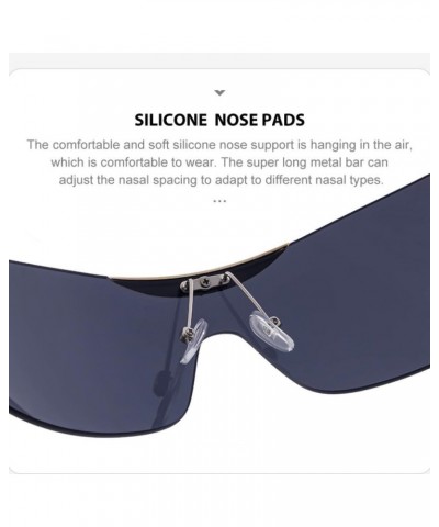 Sports Sunglasses Women Rimless Sun Glasses Men Square Shades Frameless Goggles UV400 Silver Blue $18.20 Rimless