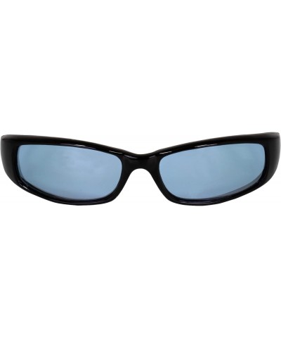 2 Pairs of Bad Attitude Cool Wraparound Motorcycle Sunglasses Black Frames with Blue & Yellow Lenses $13.76 Designer