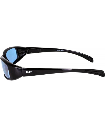 2 Pairs of Bad Attitude Cool Wraparound Motorcycle Sunglasses Black Frames with Blue & Yellow Lenses $13.76 Designer