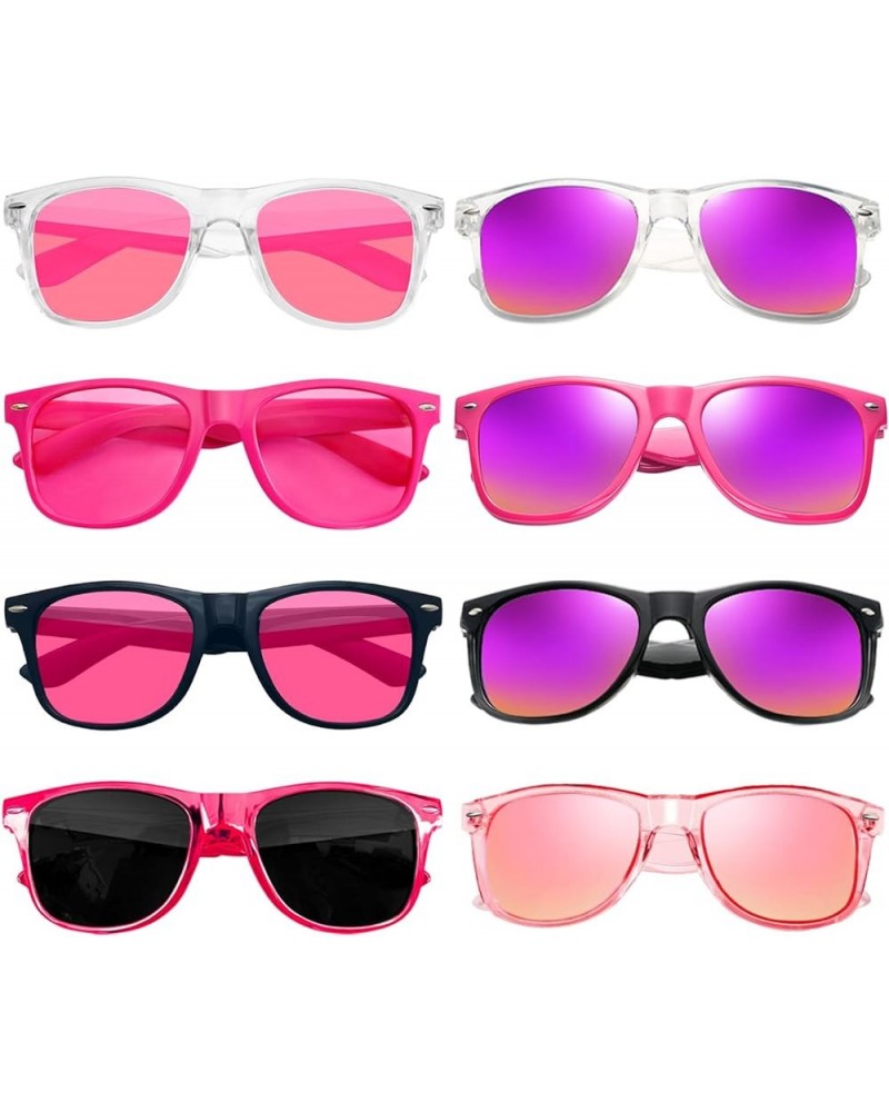 Neon Colors Party Favor Supplies Unisex Sunglasses Pack of 8 Pink Lens $10.12 Rectangular