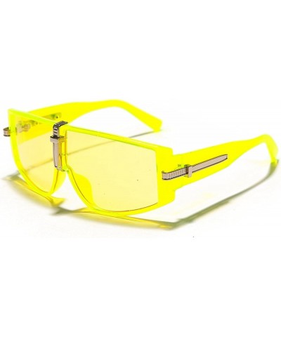 Vintage Goggle Sunglasses Women Luxury Sun Glasses For Men Eyewear Fashion Large Frames Clear Lens 4yellow $14.62 Goggle