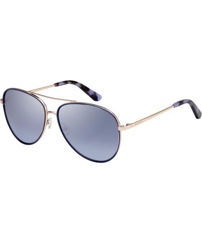 Women's Ju 599/S Pilot Sunglasses Gold Blue/Silver Shiny Azure $21.93 Pilot