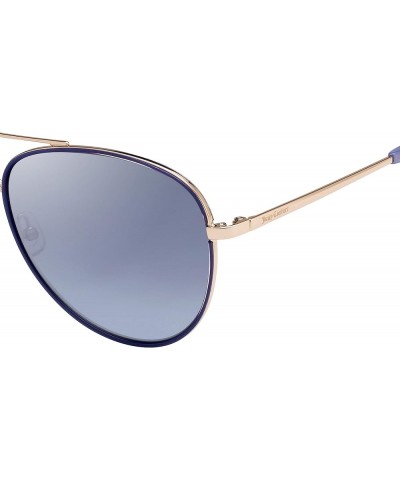 Women's Ju 599/S Pilot Sunglasses Gold Blue/Silver Shiny Azure $21.93 Pilot