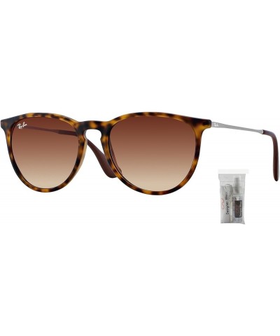 RB4171 ERIKA Sunglasses For Women+ BUNDLE with Designer iWear Eyewear Care Kit 40 Rubber Havana/Brown Gradient $59.25 Panto