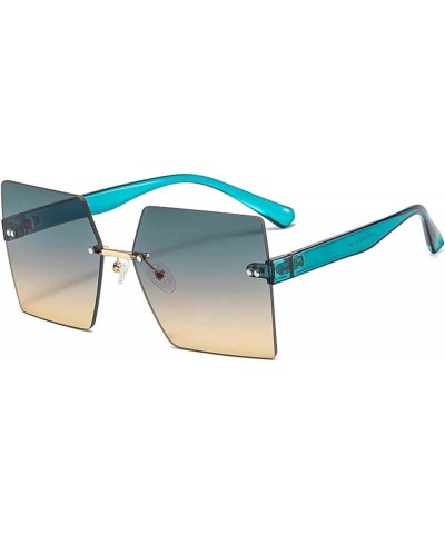 Frameless Ladies Square Frame Retro Sunglasses Sun Decoration Holiday Driving Glasses (Color : F, Size : Medium) Medium B $21...