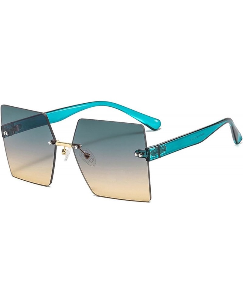 Frameless Ladies Square Frame Retro Sunglasses Sun Decoration Holiday Driving Glasses (Color : F, Size : Medium) Medium B $21...