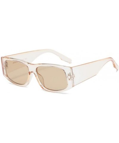 Fashion Small Square Sunglasses Wide Leg Sunglasses UV Resistant Sunglasses for Men and Women Champagne Frame Tea Flakes $3.8...