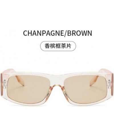 Fashion Small Square Sunglasses Wide Leg Sunglasses UV Resistant Sunglasses for Men and Women Champagne Frame Tea Flakes $3.8...