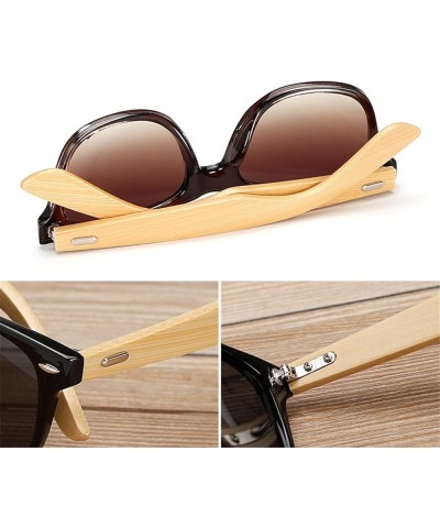 Men's & Women's Sunglasses Bamboo Arm UV400 Outdoor Sun Glasses for Men & Women Clear (Transparent) Frame Blue/Green Lens $9....