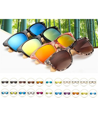 Men's & Women's Sunglasses Bamboo Arm UV400 Outdoor Sun Glasses for Men & Women Clear (Transparent) Frame Blue/Green Lens $9....