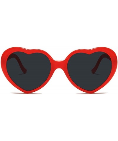 Women Heart Sunglasses,Trendy Cute Love Shaped Glasses Sweet Eyewear for Party Favor/Beach/Driving/Cosplay Red*1 $4.76 Heart