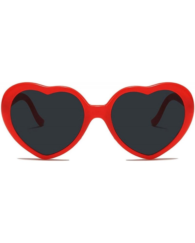 Women Heart Sunglasses,Trendy Cute Love Shaped Glasses Sweet Eyewear for Party Favor/Beach/Driving/Cosplay Red*1 $4.76 Heart