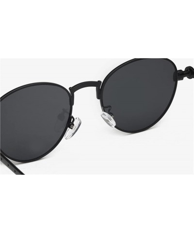 Women's Personality Punk Metal Men's Outdoor Vacation Round Frame Sunglasses B $14.87 Designer