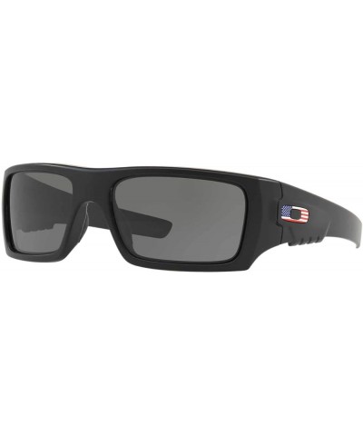 Men's Oo9253 Det Cord Rectangular Sunglasses Matte Black/Usa Icon $57.75 Rectangular