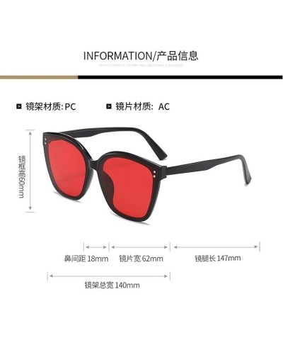 Large Frame Retro Square Sunglasses For Men and Women All-match Plastic Frame Goggles Two Grains of Rice Nails Sunglasses Bla...