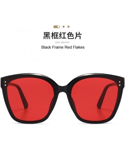 Large Frame Retro Square Sunglasses For Men and Women All-match Plastic Frame Goggles Two Grains of Rice Nails Sunglasses Bla...