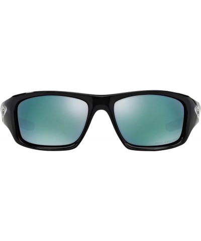 Men's Oo9236 Valve Rectangular Sunglasses Polished Black/Deep Blue Polarized $45.59 Rectangular