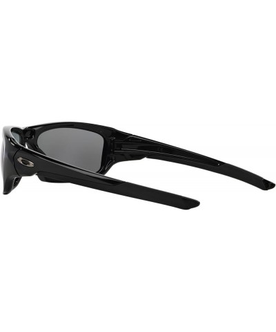 Men's Oo9236 Valve Rectangular Sunglasses Polished Black/Deep Blue Polarized $45.59 Rectangular