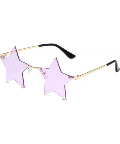 Star Frameless Prom Party Men and Women Sunglasses (Color : B, Size : Medium) Medium E $15.44 Designer