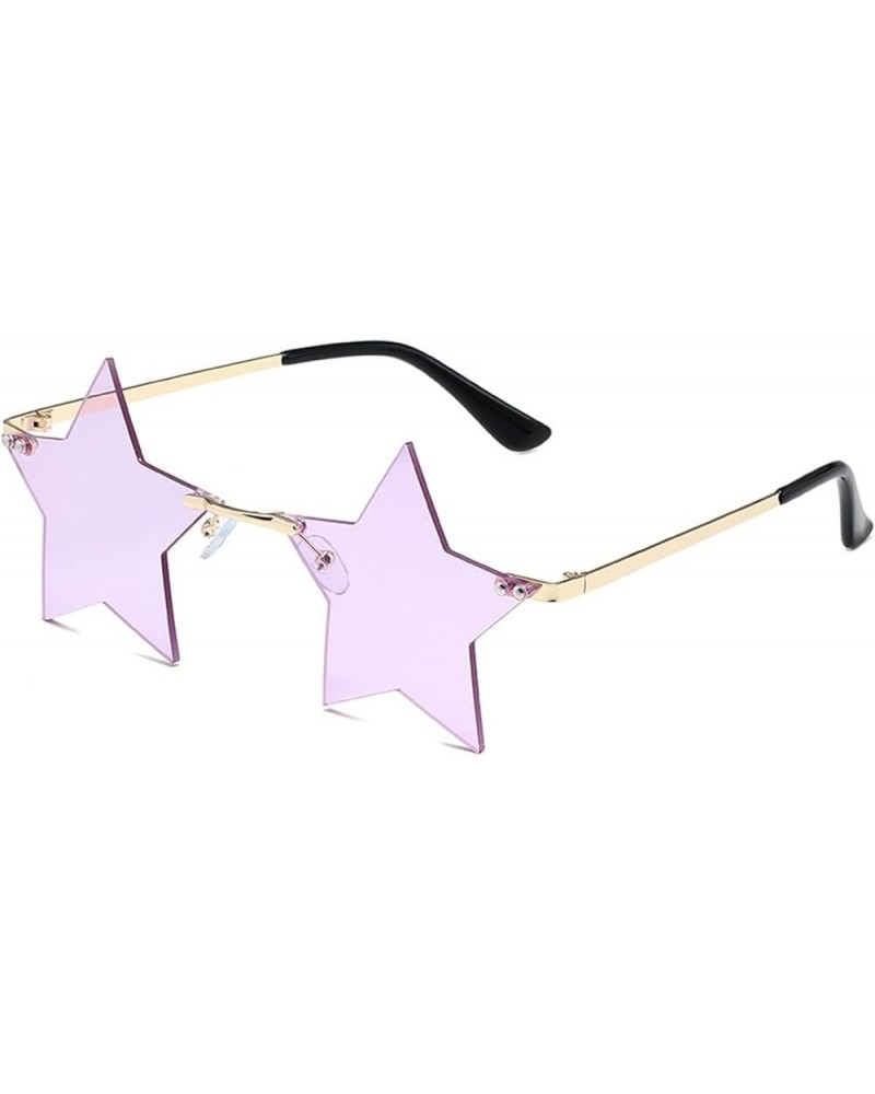 Star Frameless Prom Party Men and Women Sunglasses (Color : B, Size : Medium) Medium E $15.44 Designer