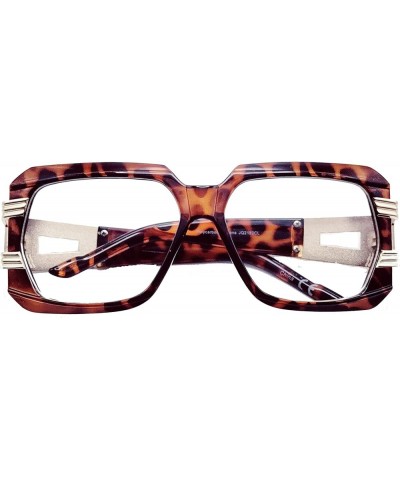 Retro 80s Square Oversized Clear Lens EYE GLASSES Huge Big Frame Women Brown clear $10.23 Oversized