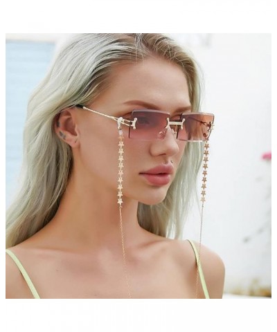 Rimless Rectangle Sunglasses for Women Men Tinted Frameless Square Glasses Vintage Transparent Eyewear Grey $7.40 Rectangular