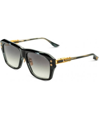 GRAND-APX DT DTS417 A-01 Ink Swirl/Yellow Gold Metal Square Sunglasses Grey Gradient Lens $308.90 Square