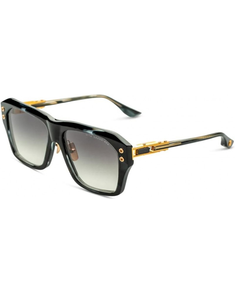 GRAND-APX DT DTS417 A-01 Ink Swirl/Yellow Gold Metal Square Sunglasses Grey Gradient Lens $308.90 Square