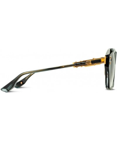 GRAND-APX DT DTS417 A-01 Ink Swirl/Yellow Gold Metal Square Sunglasses Grey Gradient Lens $308.90 Square