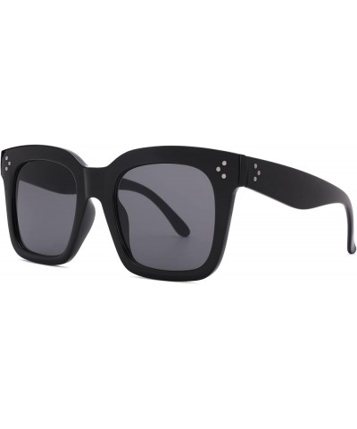 Retro Oversized Square Sunglasses for Women Flat Lens Sun Glasses Gradient Shades UV400 A1 2 Pack(black+leopard) $11.59 Overs...