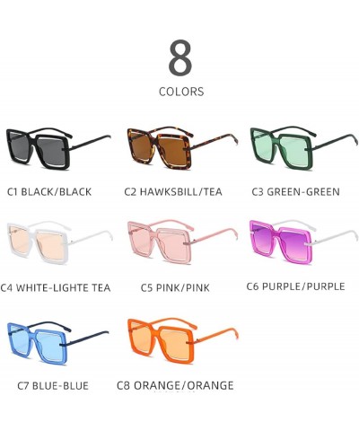 European and American fashion new big frame hollow sunglasses for women personality street fashion sunglasses Orange $9.47 Sq...