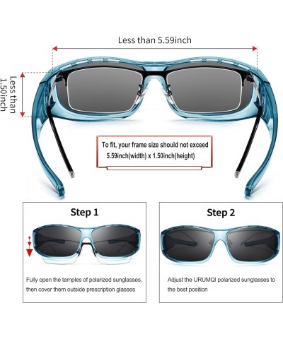 Polarized Sunglasses Fit Over Glasses for Men Women, Wrap Around Sunglasses UV400 Protection for Driving B03 Transparent Blue...