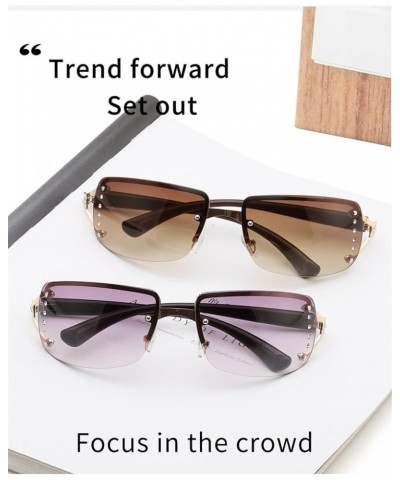 Metal Frameless Sunglasses Female Outdoor Vacation Decorative Sunglasses (Color : E, Size : 1) 1 B $17.93 Designer