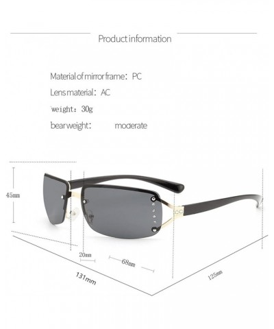 Metal Frameless Sunglasses Female Outdoor Vacation Decorative Sunglasses (Color : E, Size : 1) 1 B $17.93 Designer