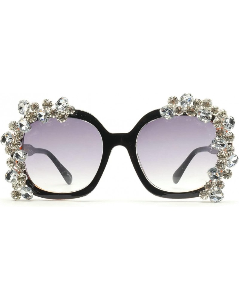 Square Oversized Rhinestone Sunglasses Women Fashion Crystal Diamond Sun Glasses $12.08 Oversized