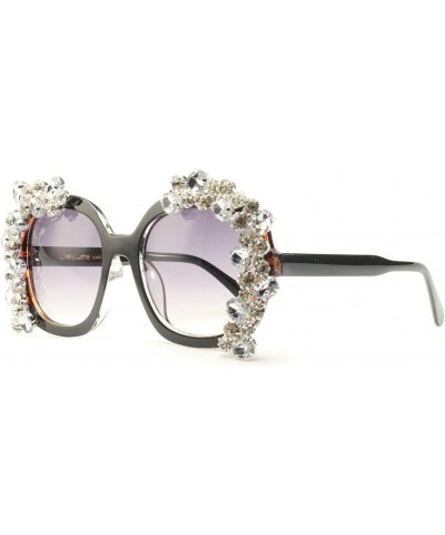 Square Oversized Rhinestone Sunglasses Women Fashion Crystal Diamond Sun Glasses $12.08 Oversized