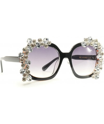 Square Oversized Rhinestone Sunglasses Women Fashion Crystal Diamond Sun Glasses $12.08 Oversized