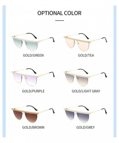 Diamond Fashion Half Moon Frame Sunglasses for Women Cat Eye Bling Rhinestone Sun Glasses Party Eyewear Gary $9.32 Cat Eye