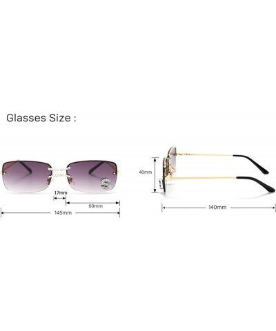 Rimless Diamond Sunglasses Women Rectangle prom party Sun Glasses Crystal Rhinestone Glasses Yellow $9.88 Rimless