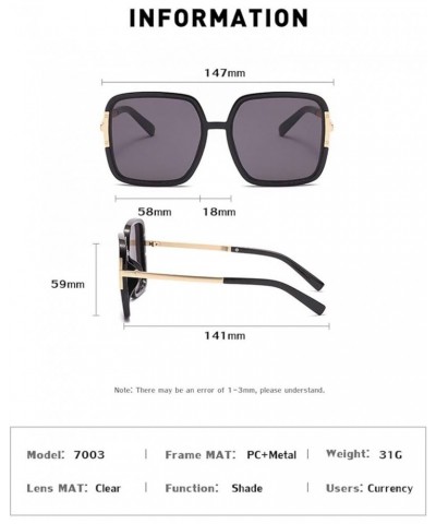 Large Frame Men's and Women's Sunglasses Outdoor Vacation Sunshade Glasses Street Shooting Sunscreen Glasses (Color : F, Size...