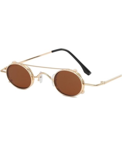 Punk Metal Retro Round Sunglasses For Men And Women B $13.89 Designer