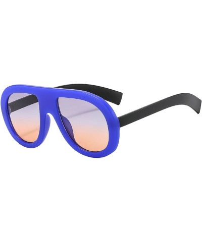 Popular Fashion Pilot Sunglasses Women Retro Chunky Designer Men Punk Gradient Shades UV400 Oversized Sun Glasses Blue $9.87 ...