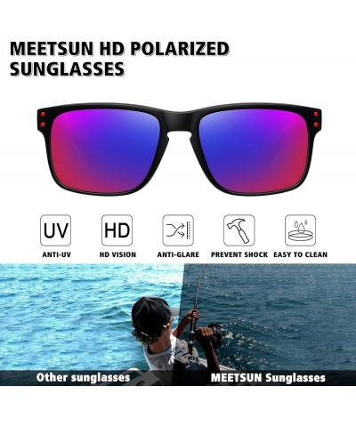 Polarized Sunglasses for Men Women Sports Driving Fishing Glasses UV400 Protection 3pack-black+black Frame/Purple Blue Mirror...