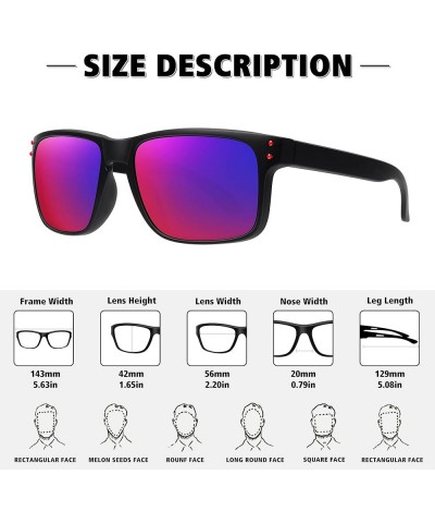 Polarized Sunglasses for Men Women Sports Driving Fishing Glasses UV400 Protection 3pack-black+black Frame/Purple Blue Mirror...