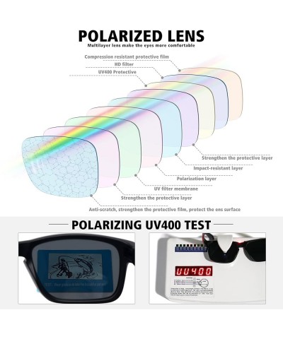 Polarized Sunglasses for Men Women Sports Driving Fishing Glasses UV400 Protection 3pack-black+black Frame/Purple Blue Mirror...