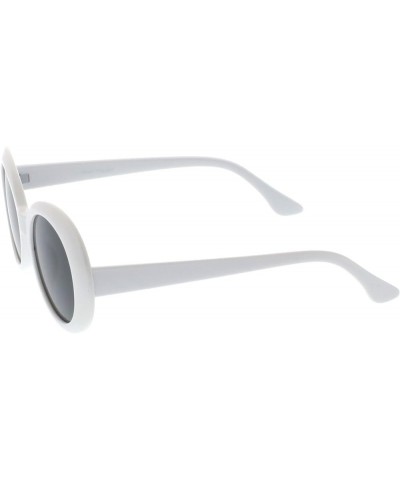 Large Clout Goggles Thick Oval Frame Sunglasses with Round Lens 53mm White / Smoke $8.90 Oval