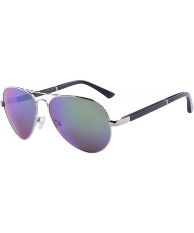 Pilot Metal Frame UV400 Polarized Sun Glasses Wood Sunglasses for Men-S1570 Silver&ebony Frame green CR39 lens $13.23 Aviator