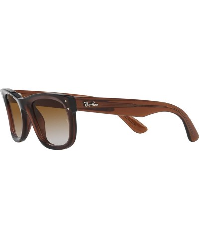 Women's Rbr0502s Wayfarer Reverse Square Sunglasses Transparent Brown/Clear Gradient Brown $62.40 Wayfarer