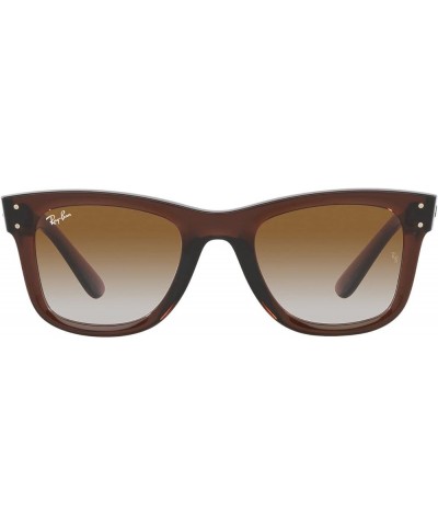 Women's Rbr0502s Wayfarer Reverse Square Sunglasses Transparent Brown/Clear Gradient Brown $62.40 Wayfarer